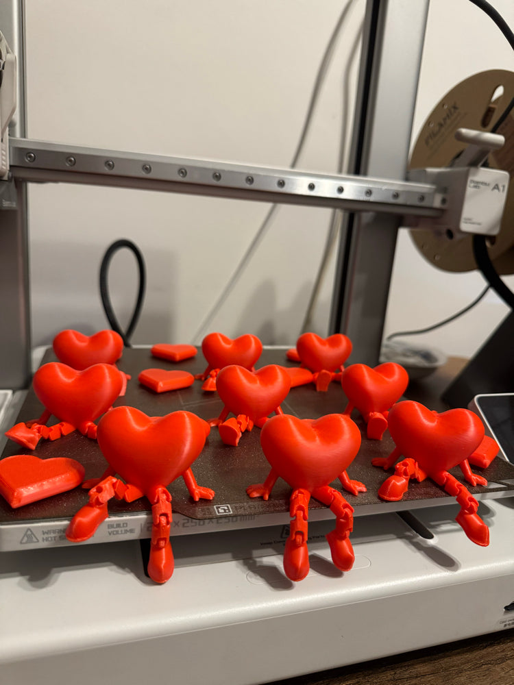 Cute 3D Printed Articulated Heart Figurine