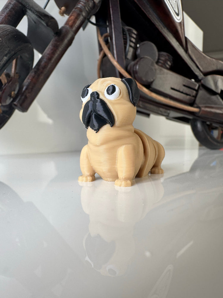 Cute 3D Printed Articulated Pug Keychain