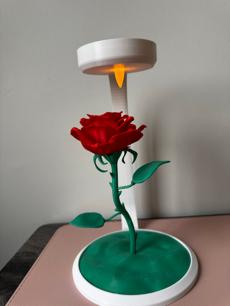 3D Printed Enchanted Rose Lamp Decor