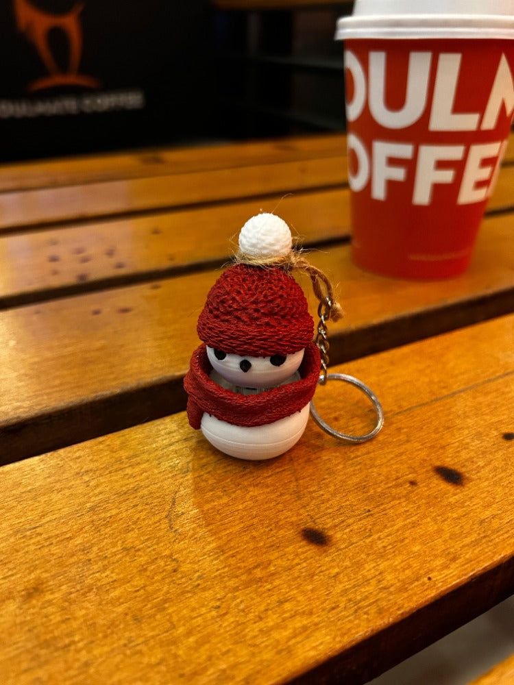 Cute 3D Printed Winter Doll Keychain