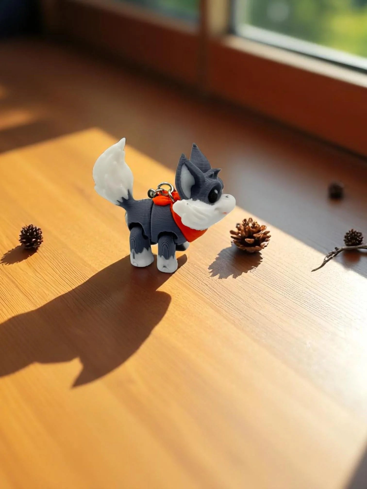 Cute 3D Printed Husky Dog Keychain