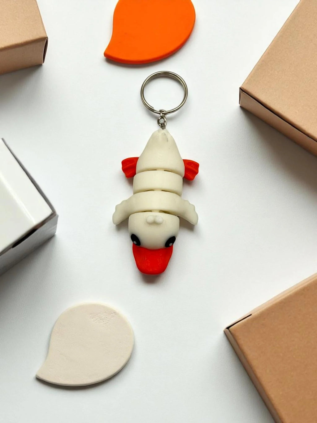 Cute 3D Printed Articulated Duck Keychain