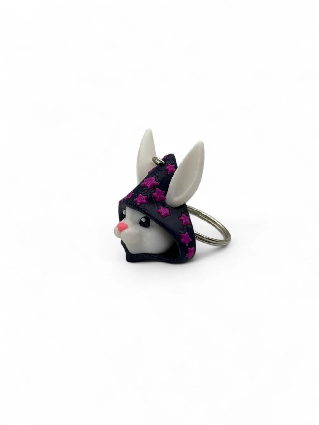 Cute 3D Printed Bunny Wizard Keychain
