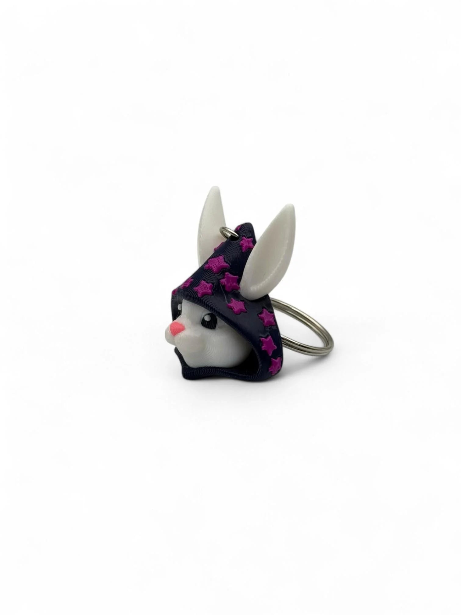 Cute 3D Printed Bunny Wizard Keychain